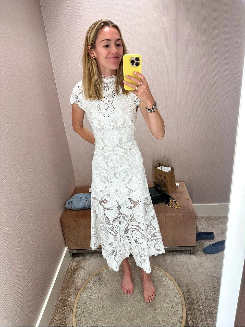 NWT SIMKHAI Laura Guipure Lace Dress